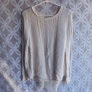 Luckybrand sweater top medium hi lo longsleeves button back